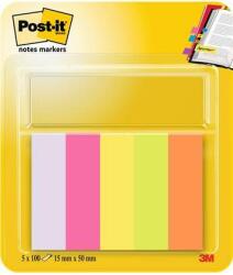3M Jelölőcímke, papír, 5x100 lap, 15x50 mm, 3M POSTIT, vegyes - oneclick