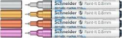 Schneider Metálfényű marker készlet, 0, 8 mm, SCHNEIDER Paint-It 010, 4 különböző szín