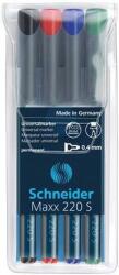Schneider Alkoholos marker készlet, OHP, 0, 4 mm, SCHNEIDER Maxx 220 S, 4 különböző szín