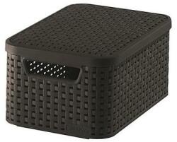 Keter Rattan hatású kosár tetővel, 6l, barna, CURVER, Style S - oneclick