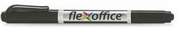 FlexOffice Alkoholos marker, 0, 4/1, 0 mm, kúpos, kétvégű, FLEXOFFICE PM01, fekete