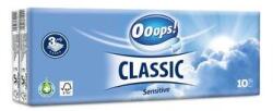 Ooops! Papír zsebkendő, 3 rétegű, 10x10 db, OOOPS Classic, sensitive