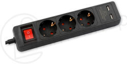 Commel 3 Plug + 2 USB Switch (234-412)