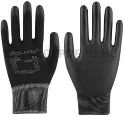 POLROK 600B PU mártott kesztyű, fekete - L/8 (DKMFG-PK-600-BK-8)