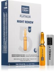 MartiDerm Platinum Night Renew intenzív szérum a kollagénképződés elősegítésére 5x2 ml