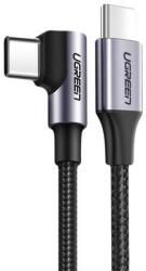 UGREEN Cablu de Date si Incarcare UGREEN US255 USB Type-C la USB Type-C Angled 90 PD/QC 60W / 3A 2m Gri