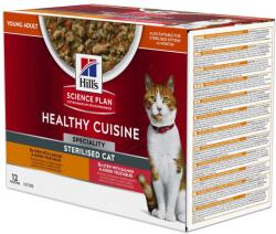 Hill's Science Plan 24x80g Hill's Science Plan Adult Sterilised Healthy Cuisine csirke & lazac nedves macskatáp