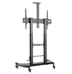 Gembird TVS-100T-02 Height adjustable TV floor stand with caster wheels 60" -100" Black