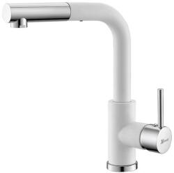 Metalac - Xgranit LUX S Metalac Xgranit Mosogató Csaptelep - Kihúzható, Fehér (T03815)