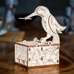EWA Set constructie mini cu mecanism Puzzle 3D BIRD din lemn 38 piese (EWA00095)