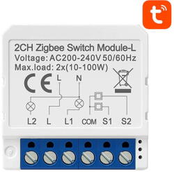 Avatto Releu inteligent Smart ZigBee Wall Switch LZWSM16-W2 Without Neutral TUYA (30876) - 24mag