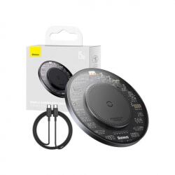 Baseus BS-W530 vezeték nélküli gyorstöltő PD 15W, Type-C kábellel PD 24W, 1m, fekete (CCJJ050001) (CCJJ050001)