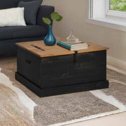 vidaXL fekete tömör fenyőfa HALDEN tárolószekrény 91x91x47 cm (4018408)