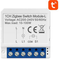 Avatto Comutator incastrat Smart ZigBee 3.0, 39x39x19 mm, Alb (30874) - pcone