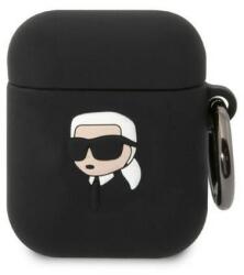 KARL LAGERFELD KLA2RUNIKK Karl Lagerfeld Apple Airpods 1 / 2 ütésálló tok, Fekete (3D Sil NFT KARL) (KLA2RUNIKK)
