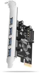 AXAGON PCEU-430RS PCIe Controller 4x ext. USB-A 5Gbps port (PCEU-430RS) - haztartasibolt