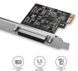 AXAGON PCEA-P1N 1x parallel port adapter w. SP & LP (PCEA-P1N) - haztartasibolt