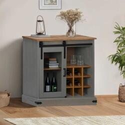 vidaXL HALDEN szürke tömör fa komód tolóajtós 80x40x80 cm (4018423) - vidaxl