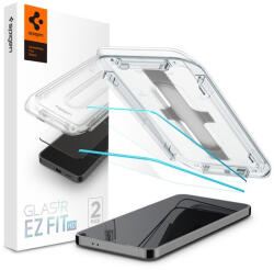 Spigen Samsung Galaxy S24 Plus SM-S926, Kijelzővédő fólia, ütésálló fólia (az íves részre is! ), Tempered Glass (edzett üveg), Spigen Ez Fit HD, Clear, 2 db / csomag (AGL07432)