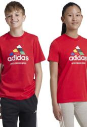 Adidas gyerek pamut póló TIRO NATIONS T piros, nyomott mintás, IY8127 - piros 140