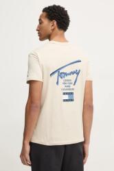 Tommy Jeans pamut póló bézs, férfi, nyomott mintás, DM0DM21106 - bézs M - answear - 14 990 Ft