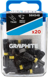 GRAPHITE Torziós ütvecsavarozó bit TX40x25mm, 20db (56H548)