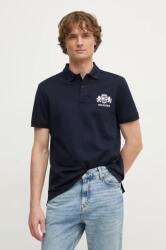 Tommy Hilfiger pamut póló sötétkék, nyomott mintás, MW0MW37516 - sötétkék XL