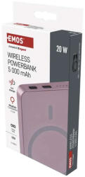 EMOS Powerbank WI 522, 5 000 mAh, 20 W+Wireless, lazac B0555S (B0555S)