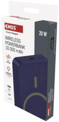 EMOS Powerbank WI 1046, 10 000 mAh, 20 W+Wireless, kék B0551BL (B0551BL)