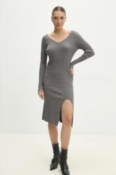 ANSWEAR ruha szürke, midi, testhezálló - szürke S/M - answear - 5 990 Ft