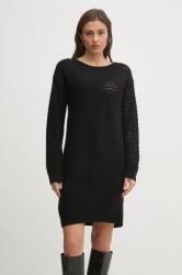 Sisley ruha gyapjú keverékből fekete, mini, oversize, 1076MV00W - fekete L