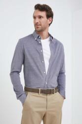 Tommy Hilfiger pamut ing férfi, legombolt galléros, sötétkék, slim - sötétkék S