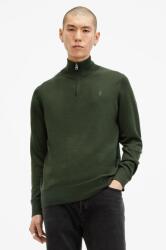 AllSaints gyapjú pulóver KILBURN ZIP FUNNEL férfi, fekete, M082KB - zöld M