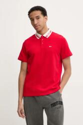 Tommy Jeans poló piros, férfi, sima, DM0DM20225 - piros XL