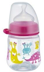 Nip PP széles szájú cumisüveg 150ml szilikon tejes etetőcumival - lányos - babakocsigyar