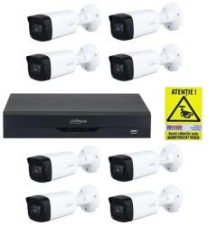 Dahua Kit supraveghere exterior Dahua 8 camere 5MP Starlight IR 40m lentila 3.6mm, DVR WizSense 8 canale 5M-N/1080P + CADOU Autocolant Rovision SafetyGuard Surveillance