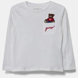 GUESS gyerek pamut hosszú ujjú felső fehér, nyomott mintás, N4BI06 I3Z14 - fehér 96-104