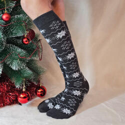 Sox World Női rénszarvas mintás térdzokni Sötét szürke 81436