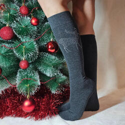 Aura Via Női köves szarvasos térdzokni 35-38 81287