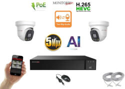 Monitorrs Security - AI IP Aktív dóm kamerarendszer 2 kamerával 5 mpix - 6077K2