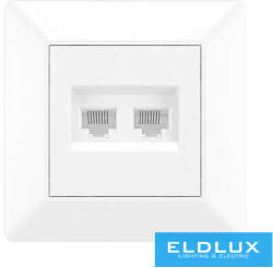 ELDLUX ELDGROUND 2×RJ45 Cat. 6 UTP aljzat Fehér (ELD301654)