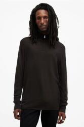 AllSaints gyapjú pulóver KILBURN ZIP FUNNEL férfi, fekete, M082KB - barna S