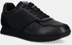 Calvin Klein bőr sportcipő LOW TOP LACE UP MONO fekete, HM0HM01664 - fekete Férfi 44