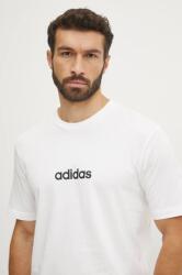 Adidas pamut póló Essentials Linear bézs, férfi, nyomott mintás, JE9000 - bézs S