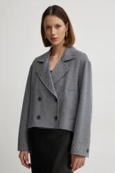 HUGO BOSS gyapjúkabát szürke, átmeneti, oversize, 50531742 - szürke 36