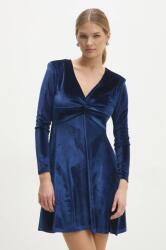 ANSWEAR bársony ruha mini, harang alakú - kék M/L