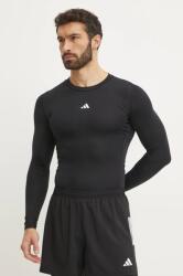 Adidas edzős hosszú ujjú Techfit fekete, nyomott mintás, JE6702 - fekete L