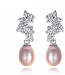 Silenti Jewelry Сребърни обеци "Перлено Листо