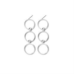 Silenti Jewelry Сребърни обеци "Троен Блясък