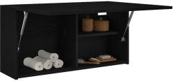 vidaXL fekete szerelt fa fali fürdőszobaszekrény 80x25x40 cm (860086) - balena